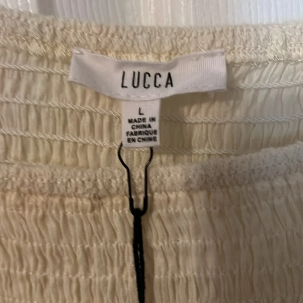 Nwt Lucca couture size L long ivory dress with liner - Picture 3 of 8